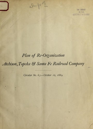 Cover for Plan of re-organization