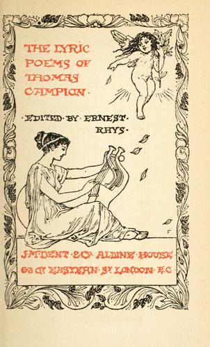 Cover for The lyric poems of Thomas Campion