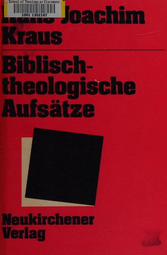 Cover for Biblisch-theologische Aufsätze