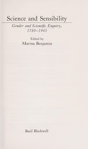 Cover for Science and sensibility
