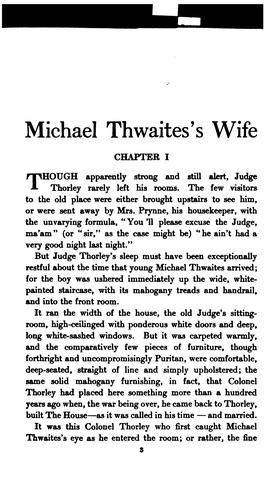 Cover for Michael Thwaites's wife