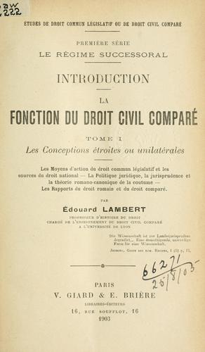 Cover for La fonction du droit civil comparé.