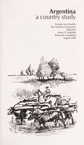 Cover for Argentina, a country study