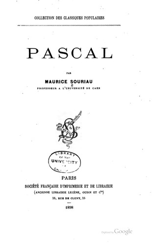 Cover for Pascal
