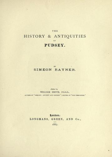 Cover for The history & antiquities of Pudsey