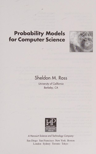 Cover for Probability models for computer science