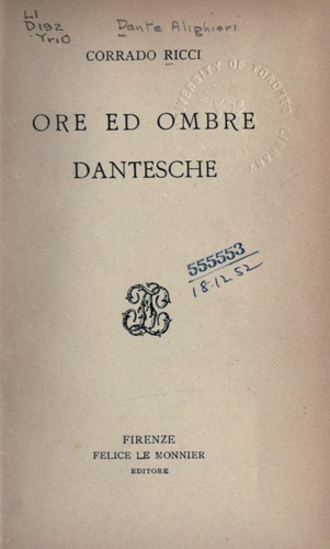 Cover for Ore ed ombre dantesche