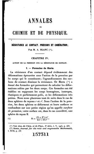 Cover for Annales de chimie et de physique