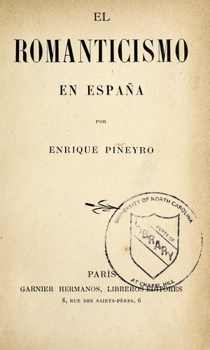 Cover for El romanticismo en España