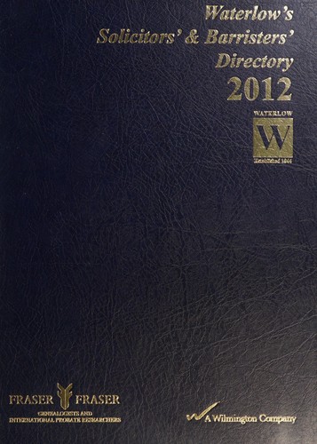 Cover for Waterlow's solicitors' & barristers' directory 2012