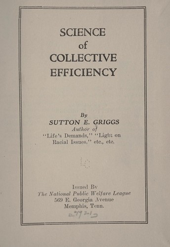 Cover for Science of collective efficiency