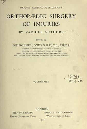 Cover for Orthopaedic surgery of injuries