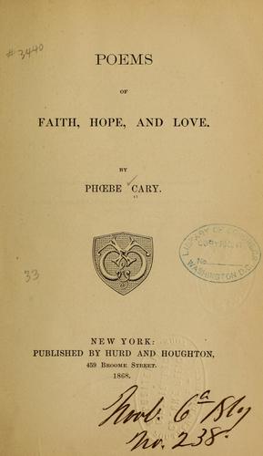 Cover for Poems of faith, hope, and love