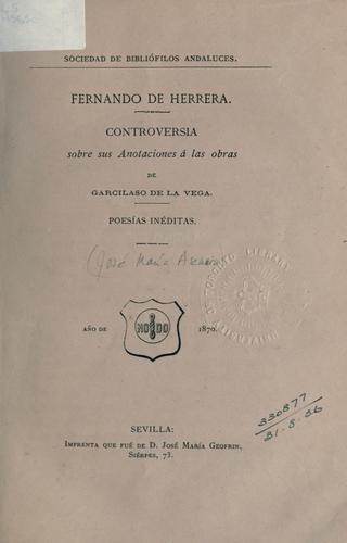 Cover for Controversia sobre sus anotaciones à las obras de Garcilaso de la Vega