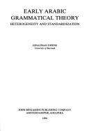 Cover for Early Arabic grammatical theory