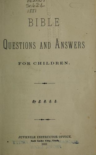 Cover for Bible questions and answers for children