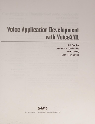 Cover for Voice application development with VoiceXML