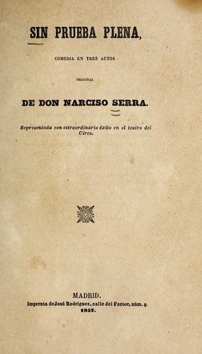 Cover for Sin prueba plena