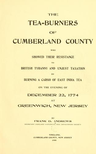 Cover for tea-burners of Cumberland County