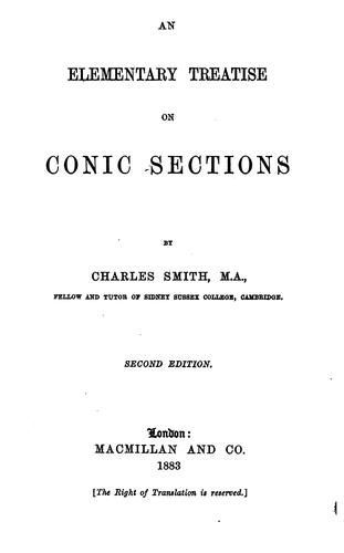 Cover for An elementary treatise on conic sections