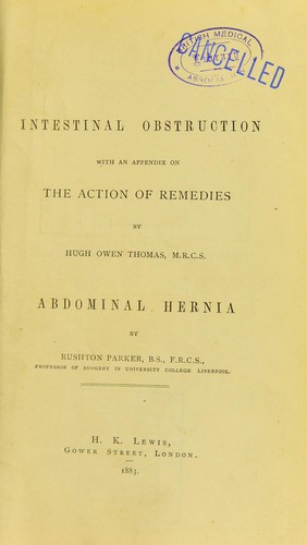 Cover for Intestinal obstruction