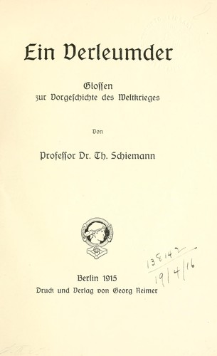 Cover for Ein Verleumder