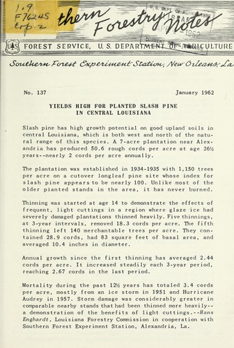 Cover for Southern forestry notes