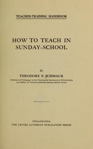 Cover for How to teach in Sunday-school