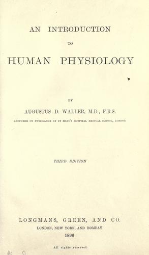 Cover for An Introduction to human physiology