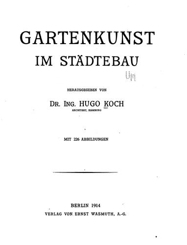 Cover for Gartenkunst im Städtebau