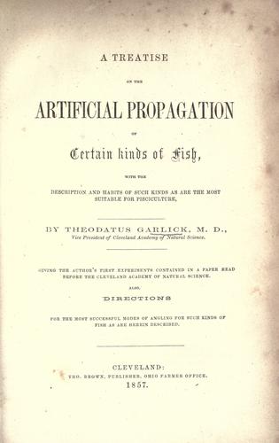 Cover for A treatise on the artificial propagation of certain kinds of fish