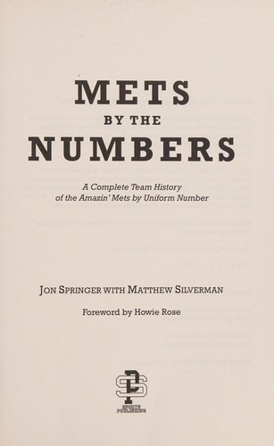 Cover for Mets by the Numbers