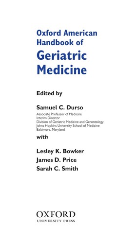 Cover for Oxford American handbook of geriatric medicine