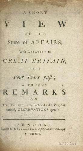 Cover for short view of the state of affairs