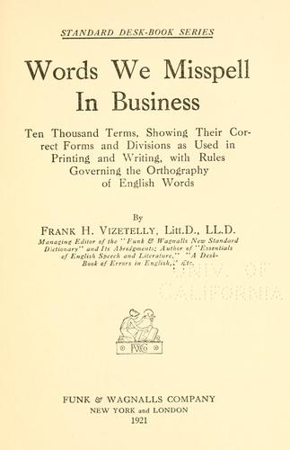 Cover for Words we misspell in business
