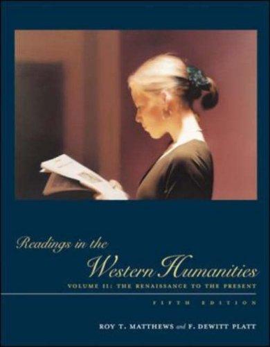 Cover for Readings in the Western Humanities, Volume 2