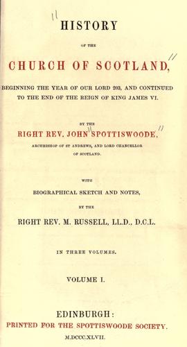 Cover for The history of the Church of Scotland