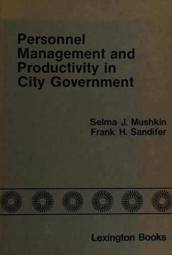 Cover for Personnel management and productivity in city government