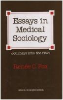 Cover for Essays in medical sociology