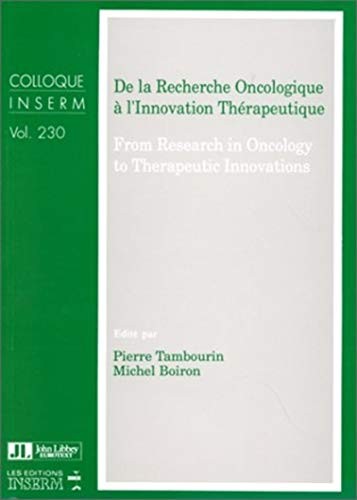Cover for From Research in Oncology to Therapeutic Innovations