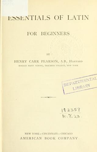 Cover for Essentials of Latin for beginners.