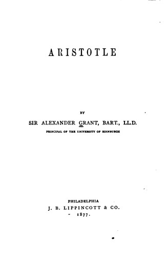 Cover for Aristotle
