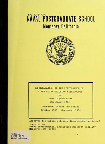 Cover for An evaluation of the performance of a new storm tracking methodology