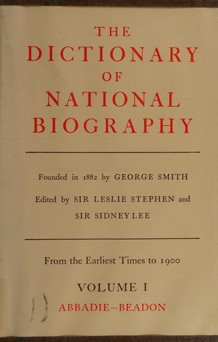 Cover for The dictionary of national biography.
