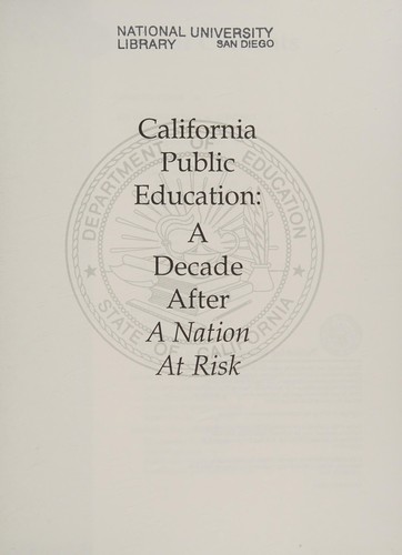 Cover for California public education