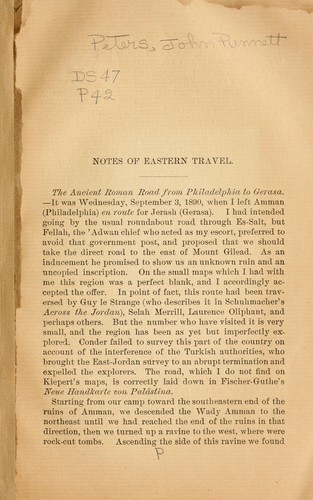 Cover for Notes of Eastern travel