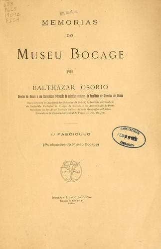 Cover for Memorias do Museu Bocage