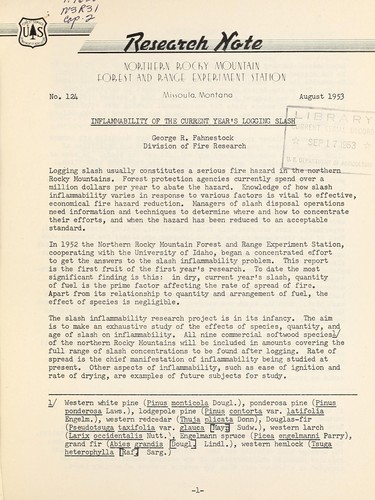 Cover for Inflammability of the current year's logging slash