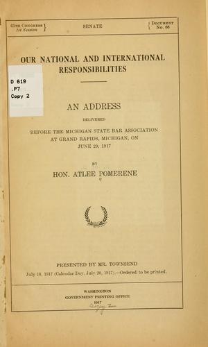 Cover for Our national and international responsibilities.
