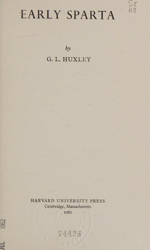 Cover for Early Sparta